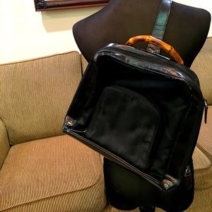Vintage Gucci bamboo black one shoulder backpack